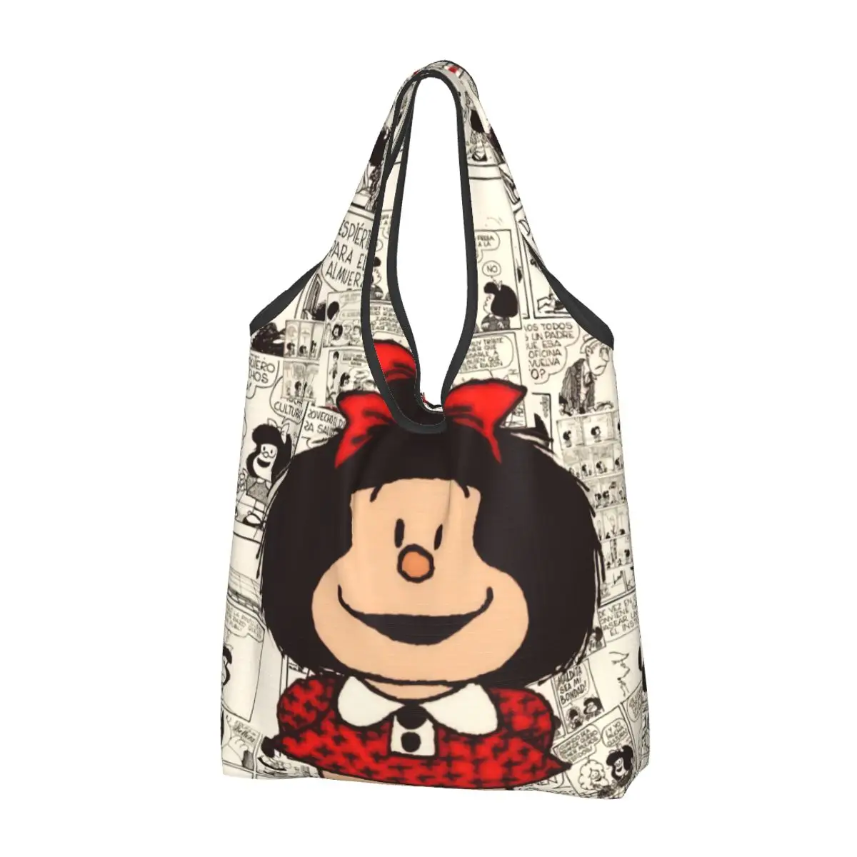 Аниме Mafalda продуктовые сумки для покупок, модные сумки-шопперы через плечо, вместительные портативные Мультяшные ранцы