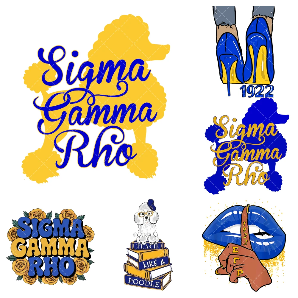 Фото Популярные женские наклейки Sorority SgRho, термопереносные наклейки, железные сумки для одежды, виниловые термоаппликации DTF, моющиеся нашивки «сделай сам» №3