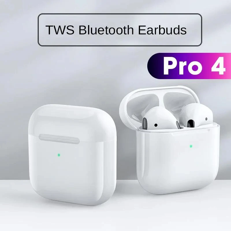 Фото Оригинальные беспроводные наушники Pro 4 TWS, наушники с Bluetooth, совместимые с 5,0, водонепроницаемая гарнитура с микрофоном для Xiaomi, iPhone, наушники №5