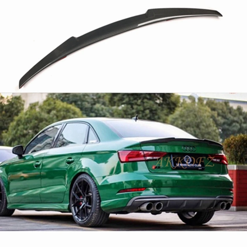 Для AUDI A3 S3 RS3 Limousine 8V Sedan 2013-2020 M4 Стиль Углеродное волокно Задний спойлер Крыло багажника FRP Кованый карбон