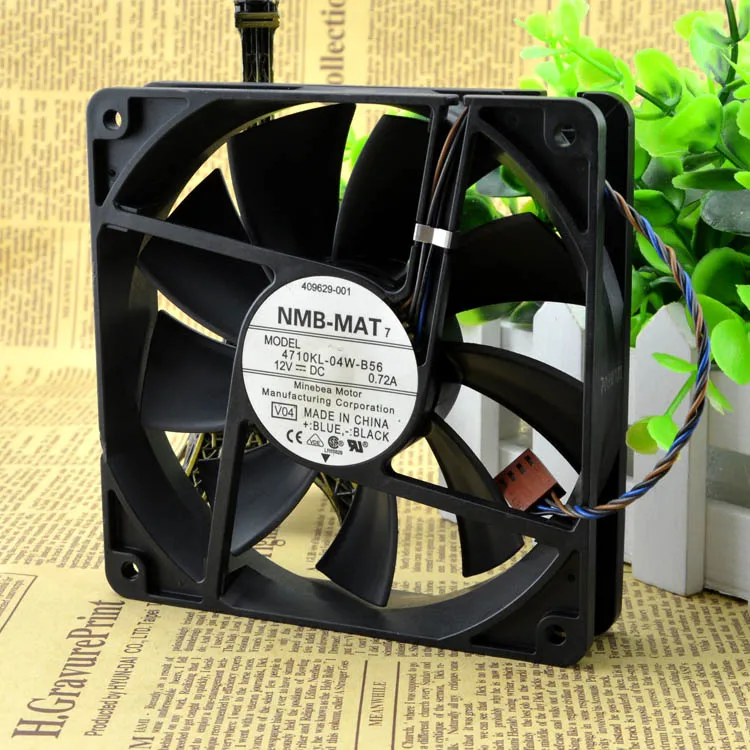 НОВЫЙ ОРИГИНАЛ 4710KL-04W-B56 12 В постоянного тока 0,72 А 12025 120x120x25 мм ОХЛАЖДАЮЩИЙ ВЕНТИЛЯТОР РАДИАТОР