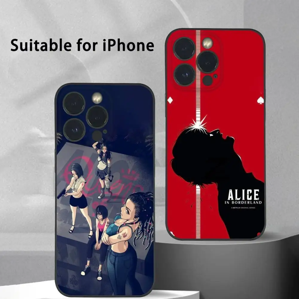 Чехол для телефона A-Alice in B-Borderland для iPhone 16, 15, 14, 13, Pro Max Plus, мини-матовый мягкий корпус, противоударные чехлы