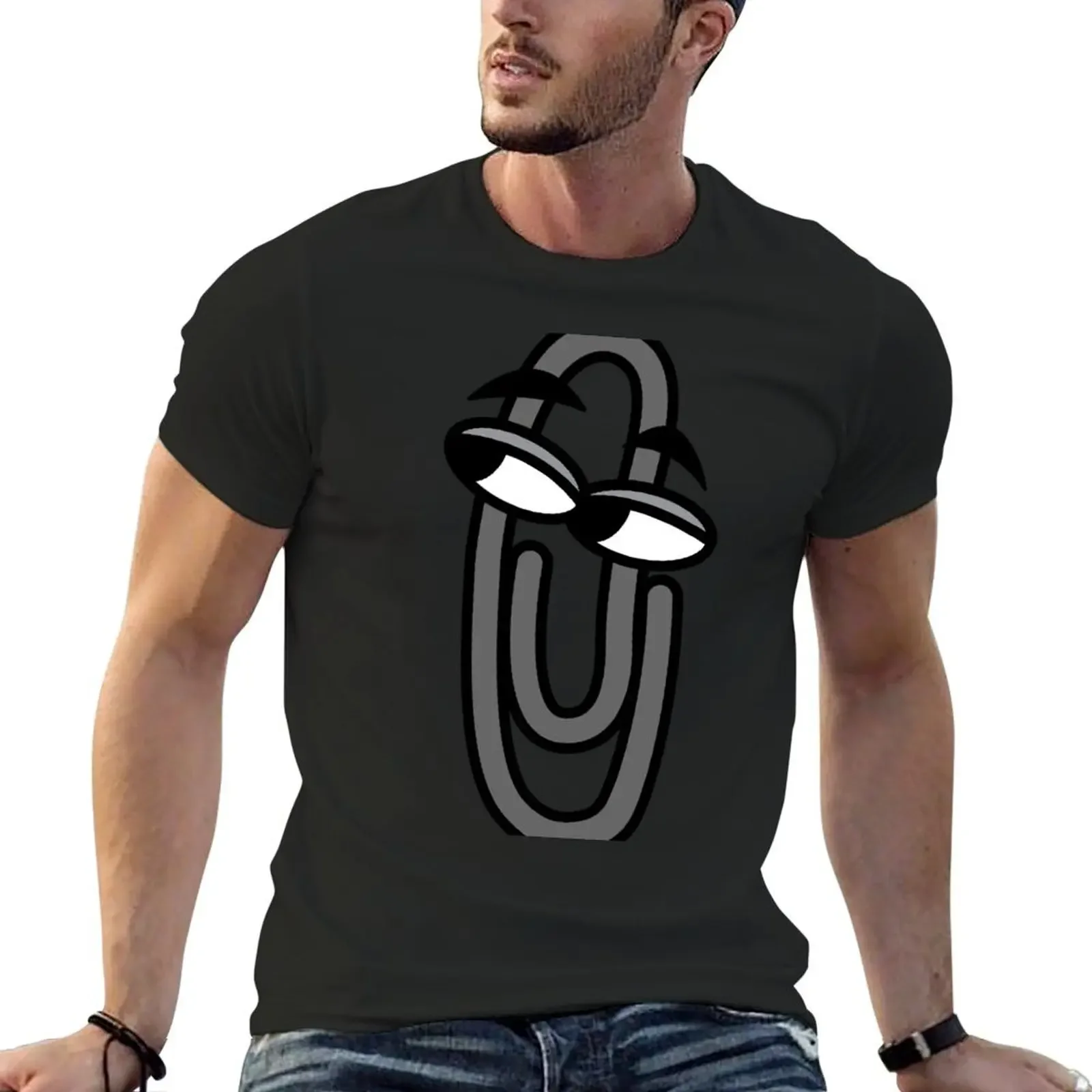 Clippy Office Pal - офисная футболка с украшением, милые топы большого размера, компрессионная рубашка для мужчин