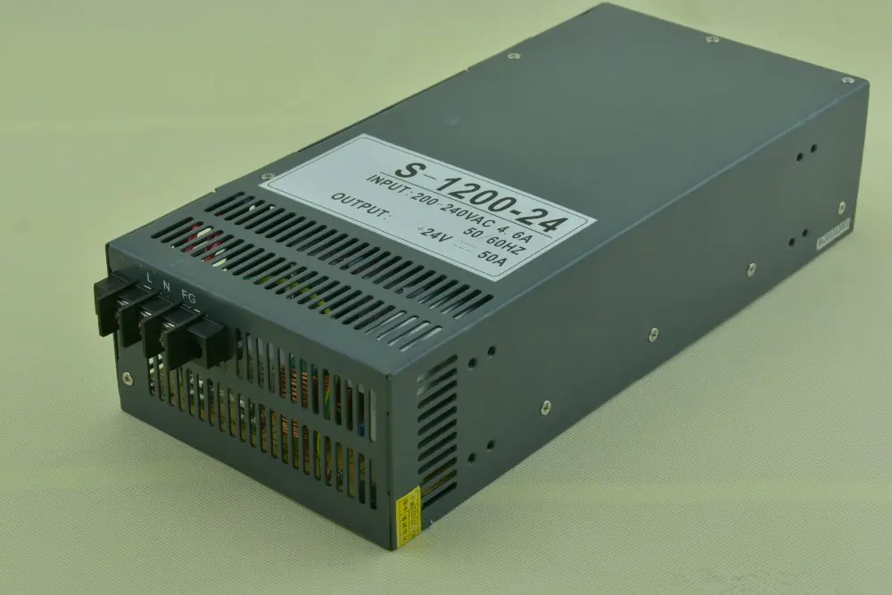 Фото S-1200-12/24/36/48/75 Factory Outlet 1200W 12V/24V/36V/48V/ 75V постоянное напряжение DC Led Swithing источник питания №1