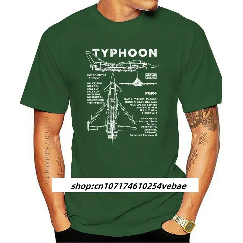 Kaus Katun 100% Merek Bar Kaus Cetak БИРУ Topan Eurofighter-Pesawat Раф FGR4 Desain Pesawat Pria Atasan T Shirt Pria