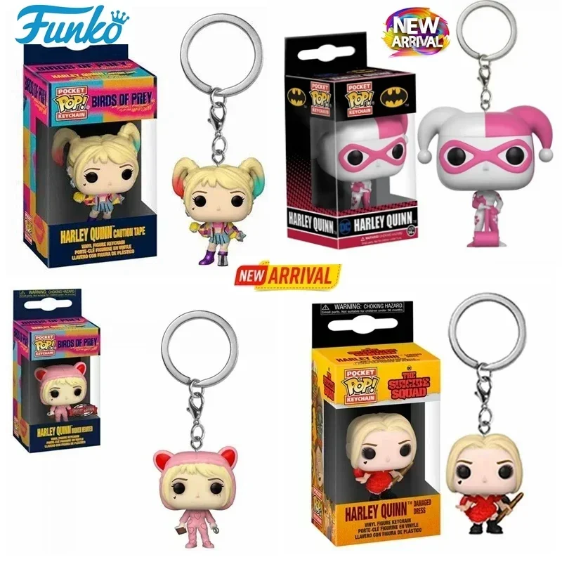 FUNKO Pop New Suicide Squad Harley Quinn Caution Tape Broken Hearted King Shark Joker Карманный поп-брелок Виниловая фигурка игрушки