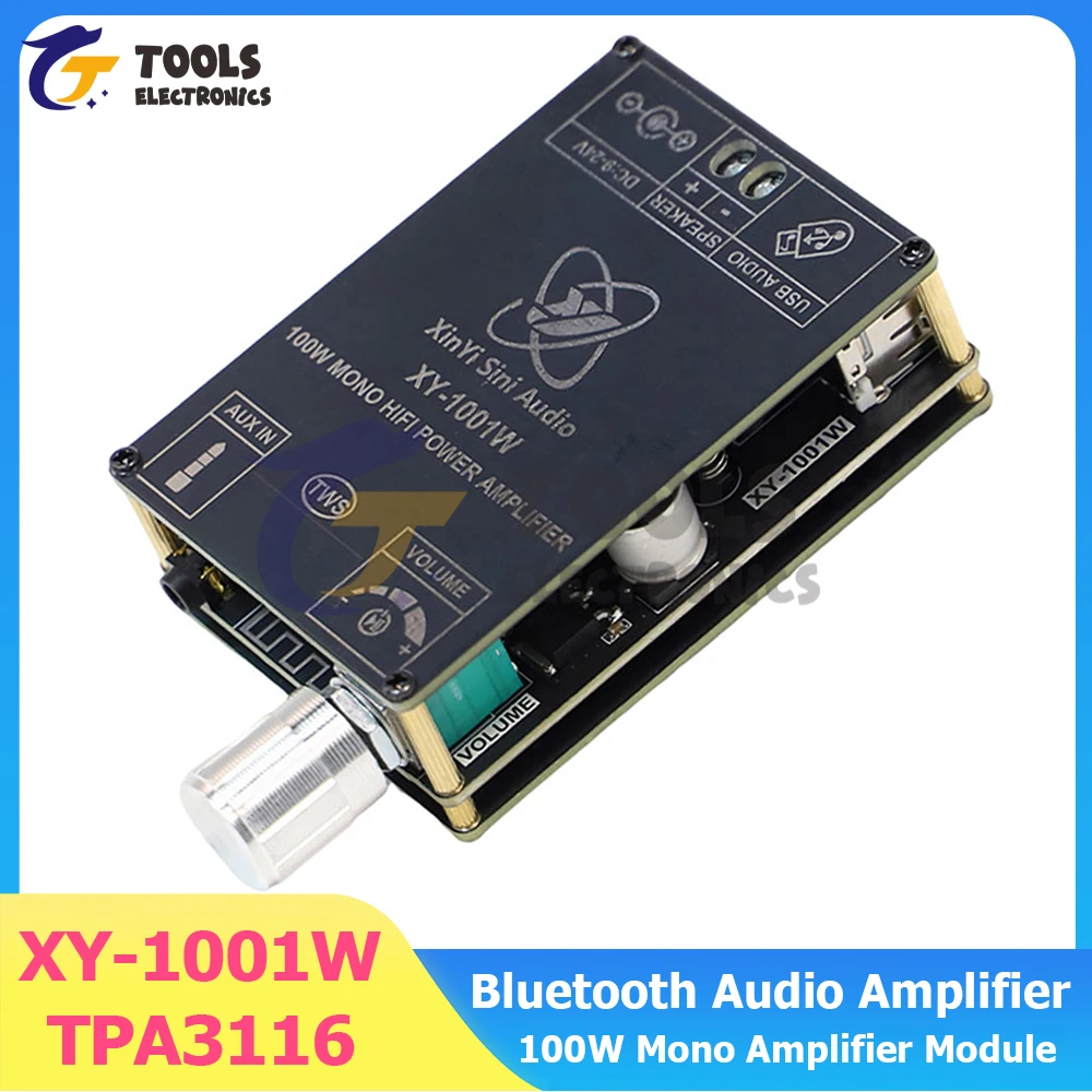 XY-1001W TPA3116 Bluetooth модуль платы аудиоусилителя DC 9-24 В источник питания одноканальный 100 Вт плата усилителя поддержка TWS