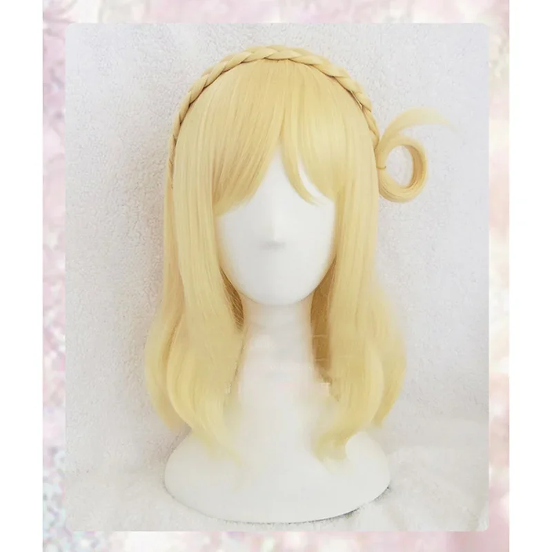 Ohara Mari LoveLive Sunshine Aqours Длинный блондин прямой парик для косплея + шапочка для парика