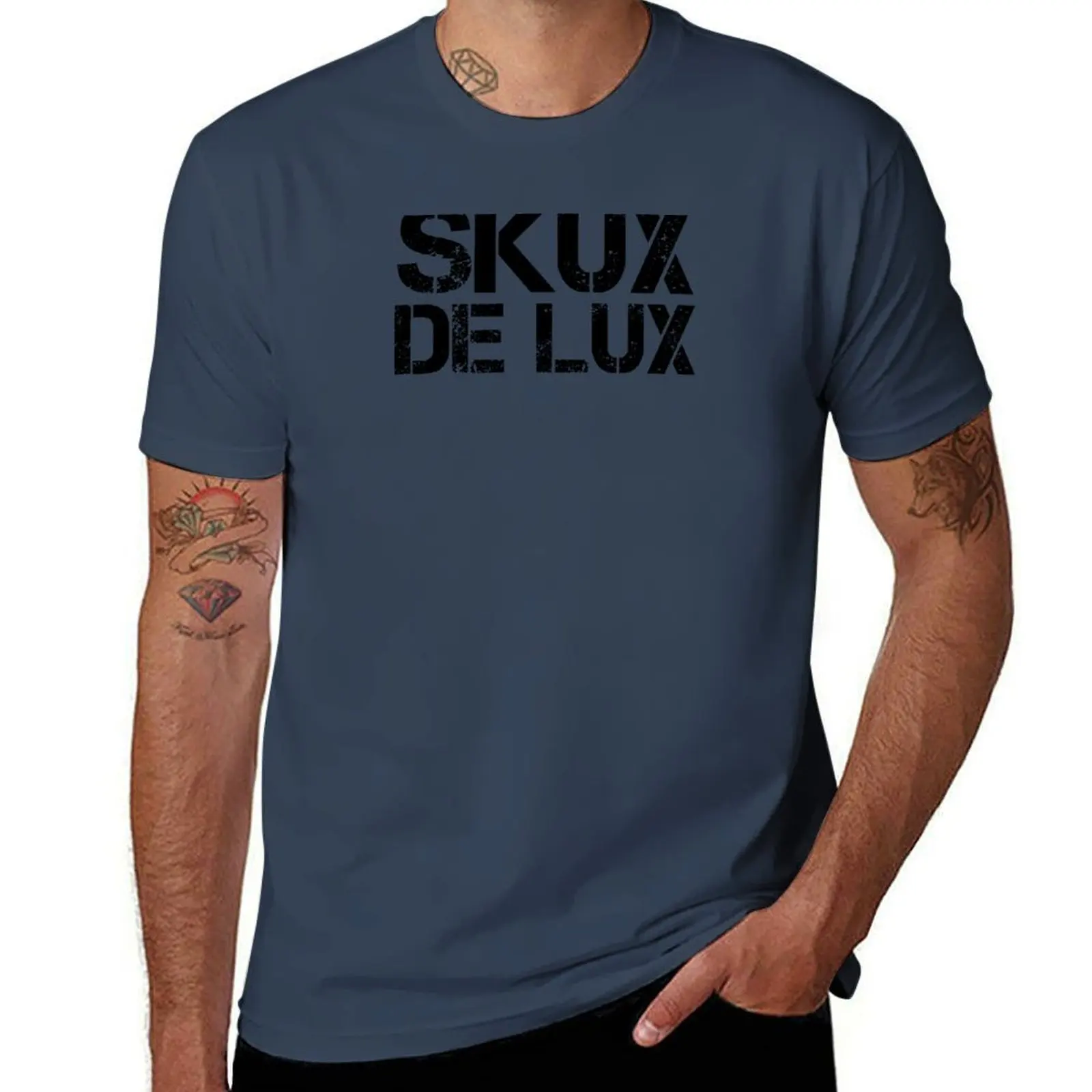 Футболка Skux De Lux версии 2, мужские футболки для мужчин, повседневные забавные футболки, мужская футболка с рисунком, футболка