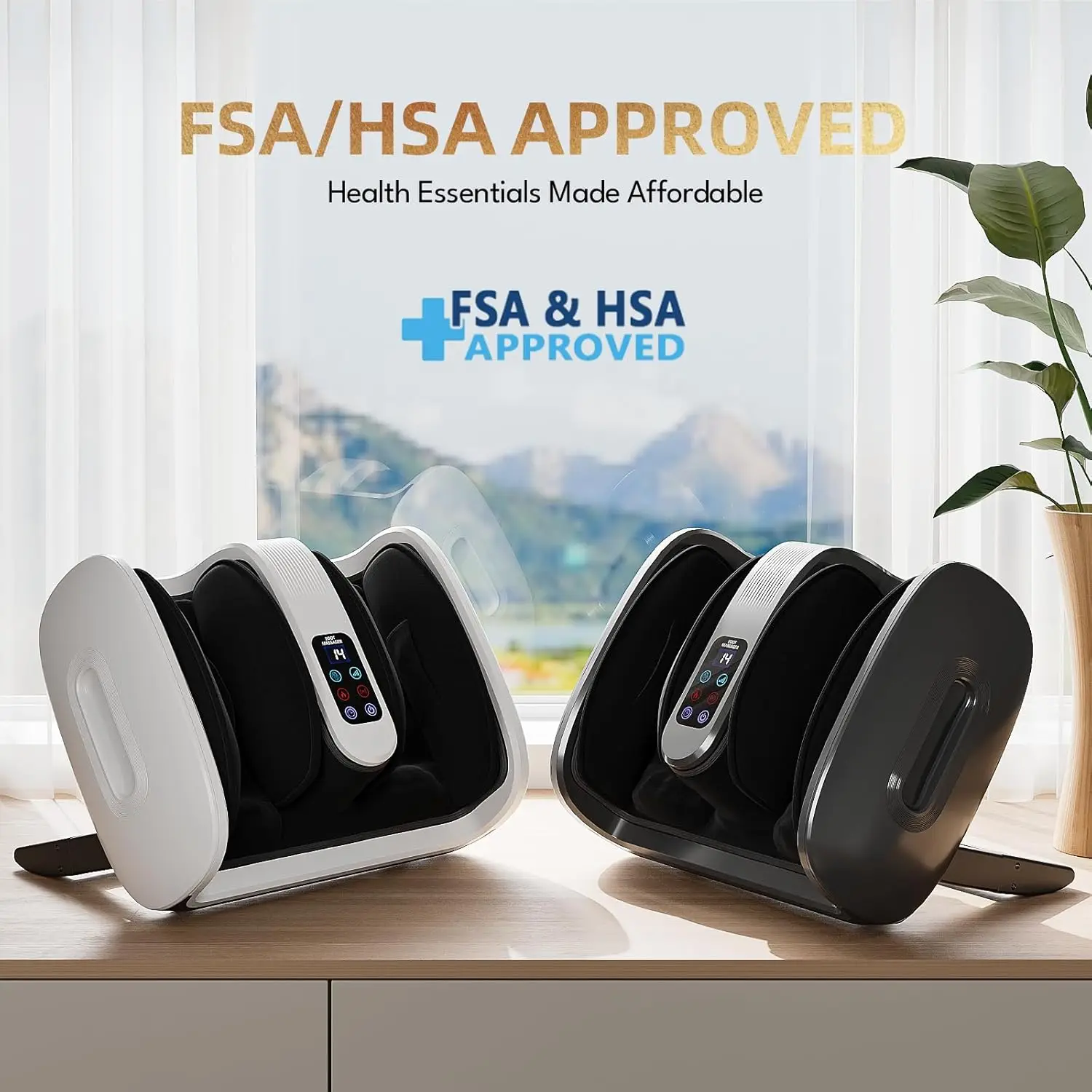 Фото Массажер для ног SUMELL с термо-ледовой терапией — FSA HSA Eligible, массажер для ног шиацу с компрессией, глубокое разминание для растений №2