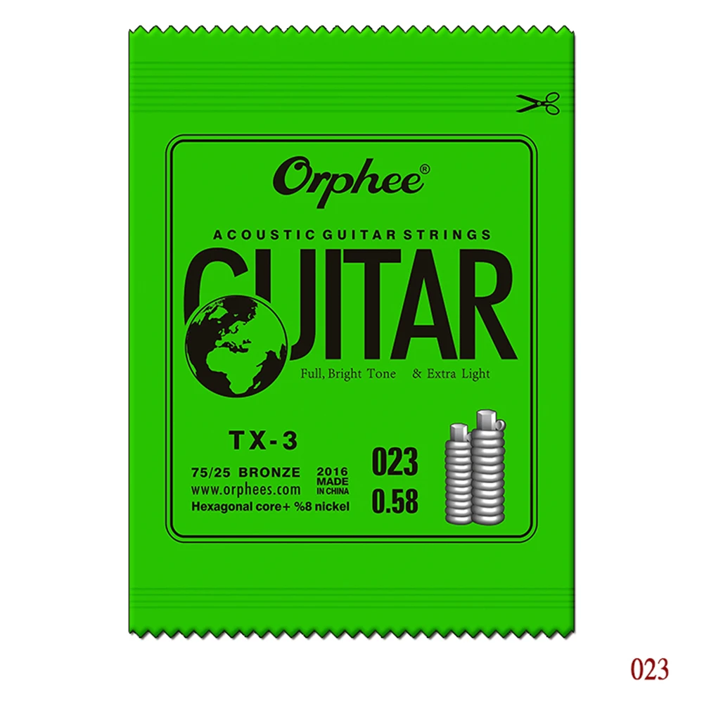 Фото Сменная струна для акустической гитары Orphee, одинарная струна EBGDA, манометр 010 014 023 030 039 047, шестиугольная углеродистая сталь №3
