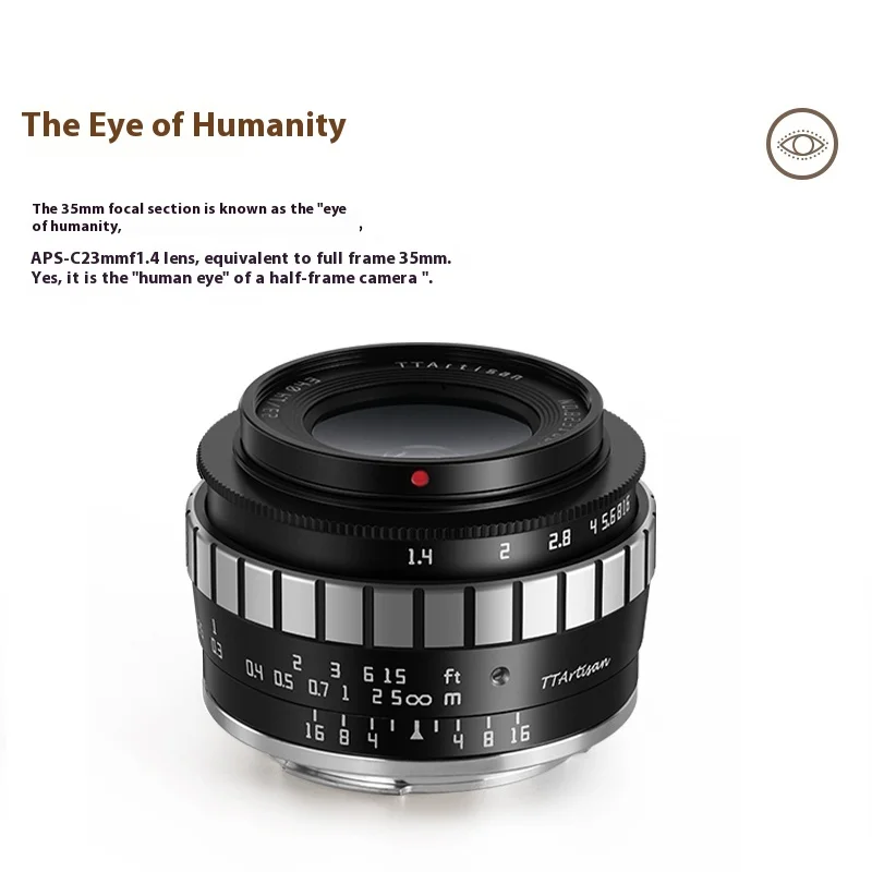 Фото TTArtisan 23 мм f1.4 Объектив для камеры APS-C Объектив с большой диафрагмой Пользовательский Prime Lens для Fuji Canon Nikon Z Sony E Panasonic M43 №5