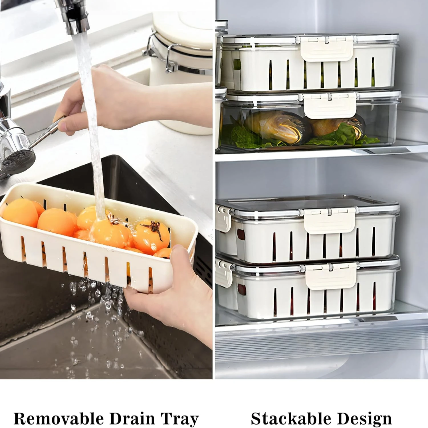 Divided Veggie Tray with Lid and Handle 8 Compartment Serving Tray with Dividers Portable Travel Snack Containers Stackable Snac (art.: 3920ca2275fd4) - 3920ca2275fd4
