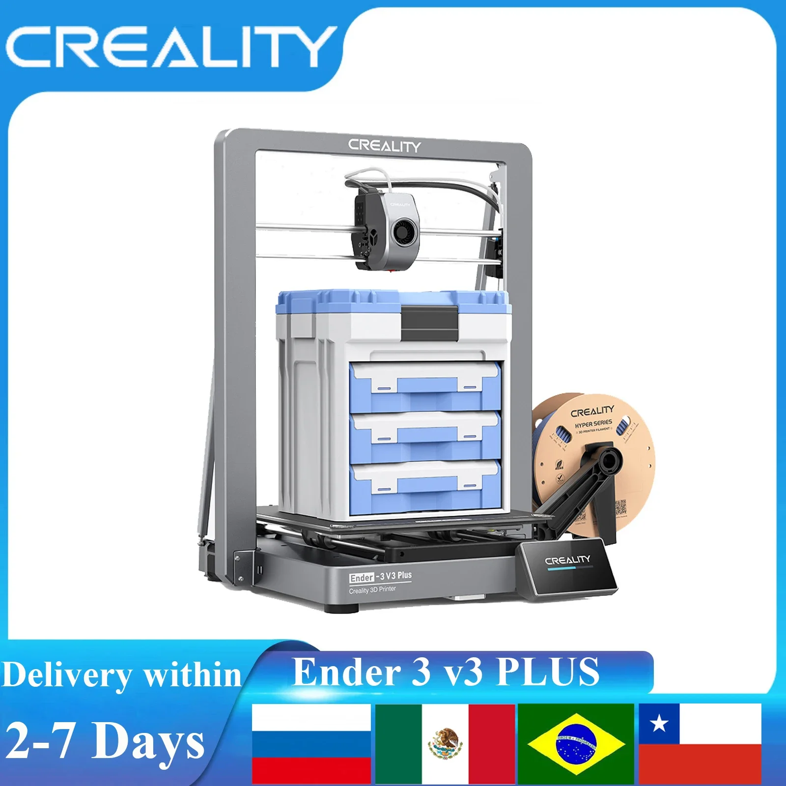Creality Ender 3 V3 Plus 3D-принтер Core XZ Motion System Direct 600 мм/с Экструдер Автоматическая нить с автоматической нагрузкой Автоматическое выравнивание