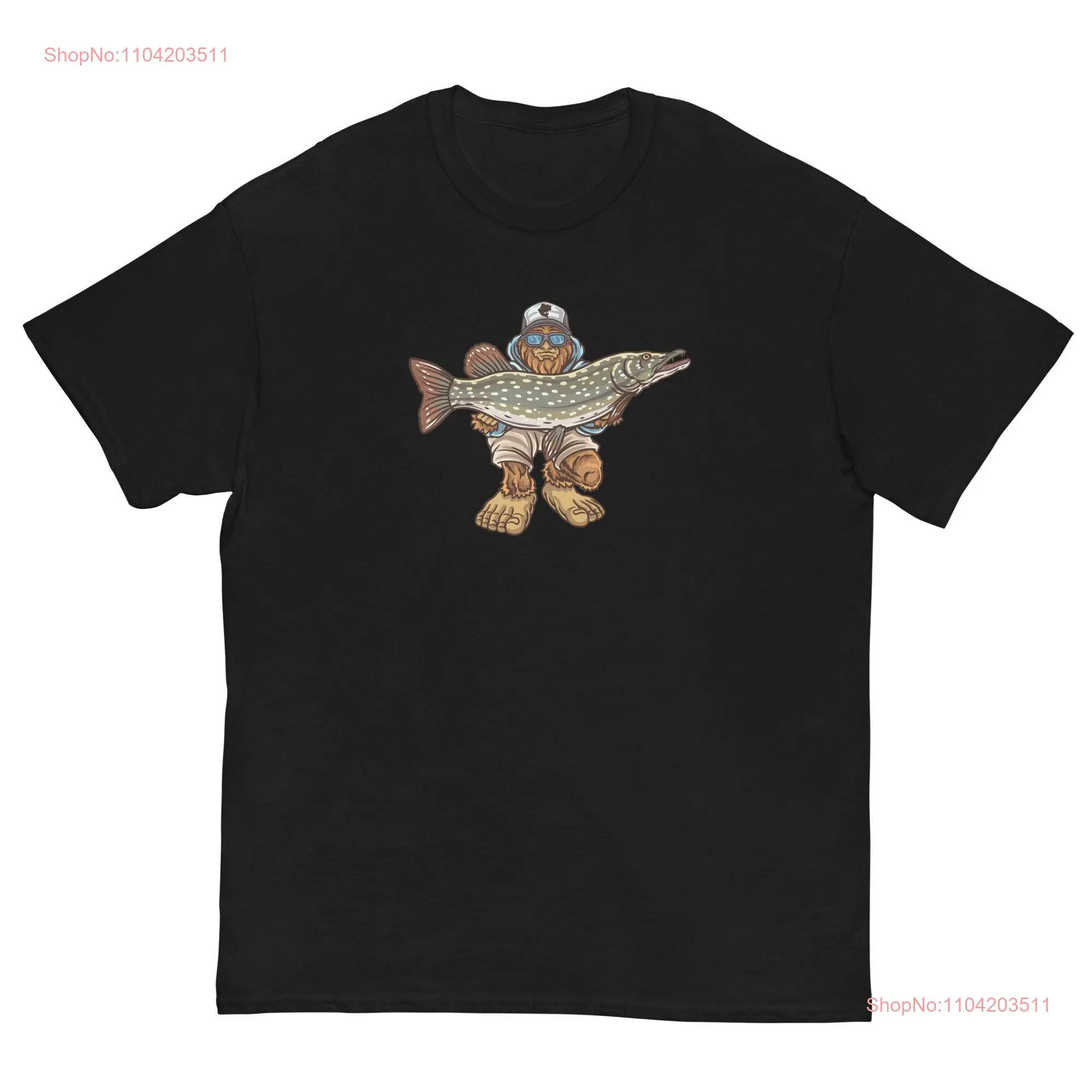 Northern Pike T Shirt Fishing BigfooT Fishermen Mens  long or short sleeves