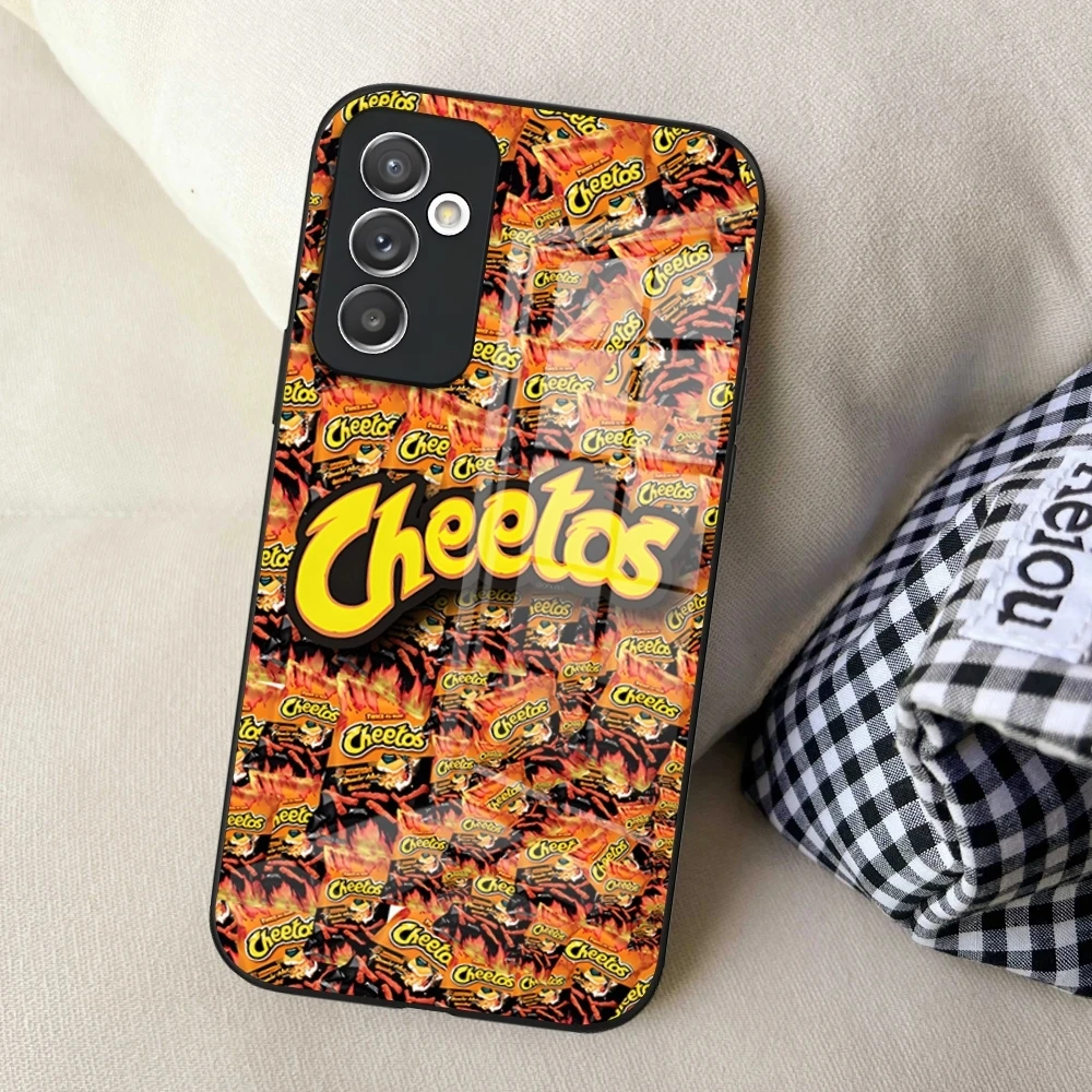 Фото Чехол для телефона Snack Food Cheetos для Samsung S24 Ultra S23 S22 S25 S20 Fe S21 Plus A54 A34 A24 A53 A13 A16 Стеклянная крышка №4