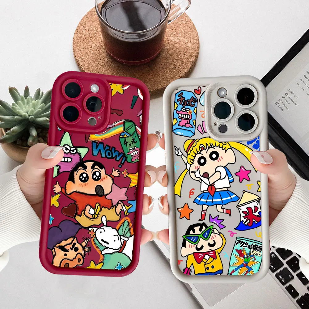 Чехол для телефона с изображением аниме C-Crayon S-ShinChan для Samsung Galaxy S25 S24 S23 S22 S21 S20 Ultra Fe S10 Plus Note 20 Ultra 5G Cqoue Cover
