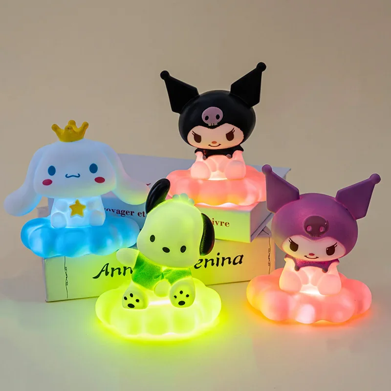 Светящаяся лампа-облако Sanrio, прикроватная лампа Hello Kitty, светодиодный ночник, украшение для торта, милый детский подарок для детей