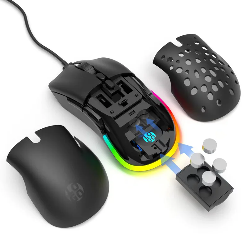 Мышь игровая Проводная, 7200dpi, 2,4 ГГц, с программируемыми кнопками