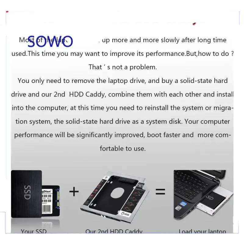 WYORESY 9,5 мм SATA 2-й жесткий диск HDD SSD оптический отсек Caddy рамка для Lenovo thinkpad l440 l540 e531 e540 e431 t440p t540 (art.: 3920ccd8096a2) - 3920ccd8096a2