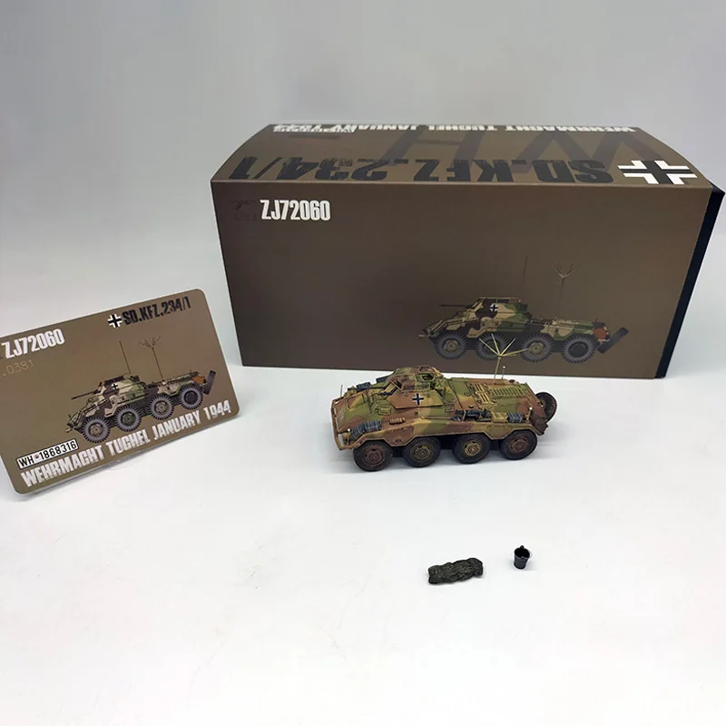 Фото Масштаб 1:72, пластиковый Sd.Kfz.234/1, тяжелая бронированная модель розничной машины, игрушки для взрослых, автомобили, классический подарок, сувенир, статический дисплей №4