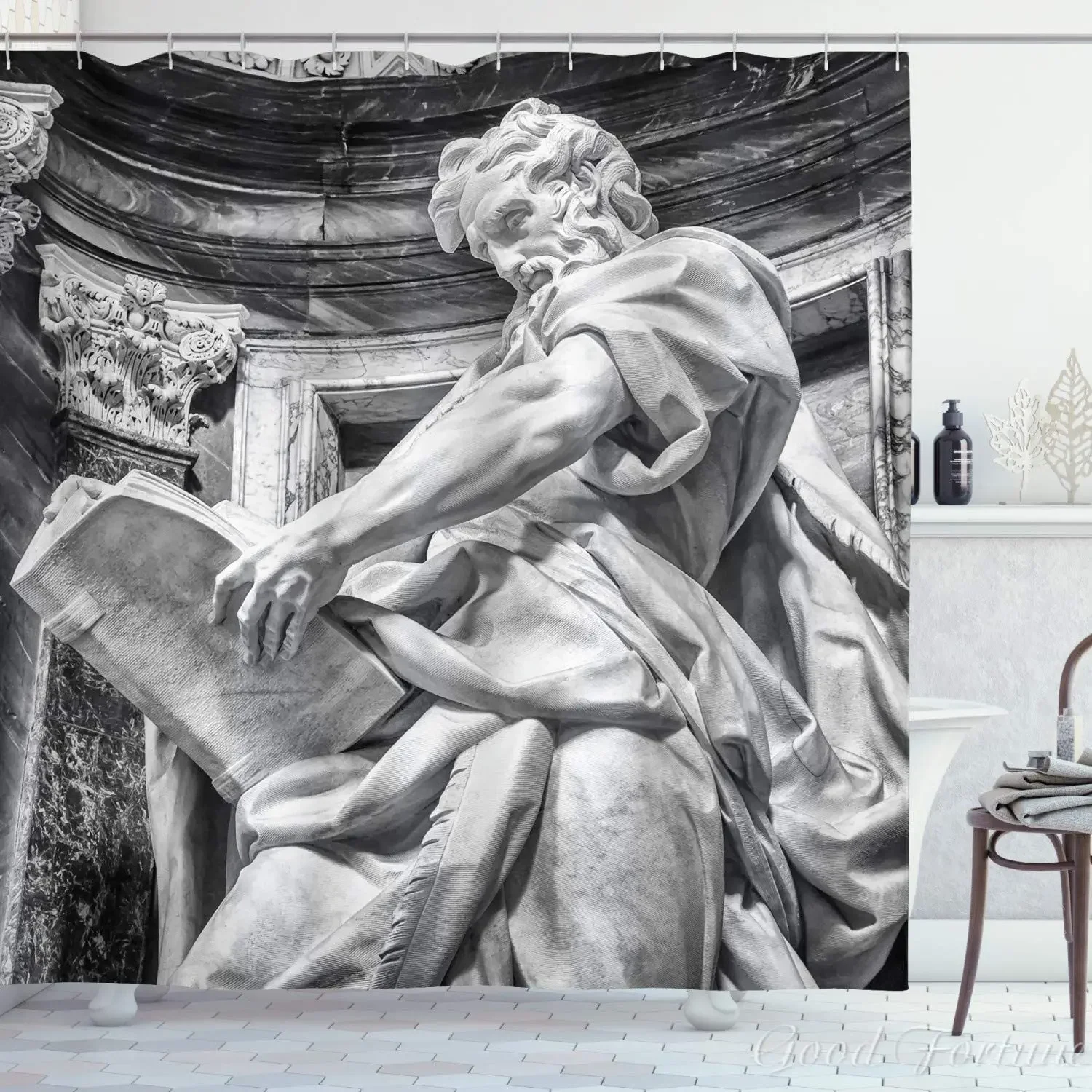 Ретро Архитектурная История Каменное Итальянское Европейский Дизайн Фотографический Принт Набор Декора Для Ванной Комнаты С Крючками