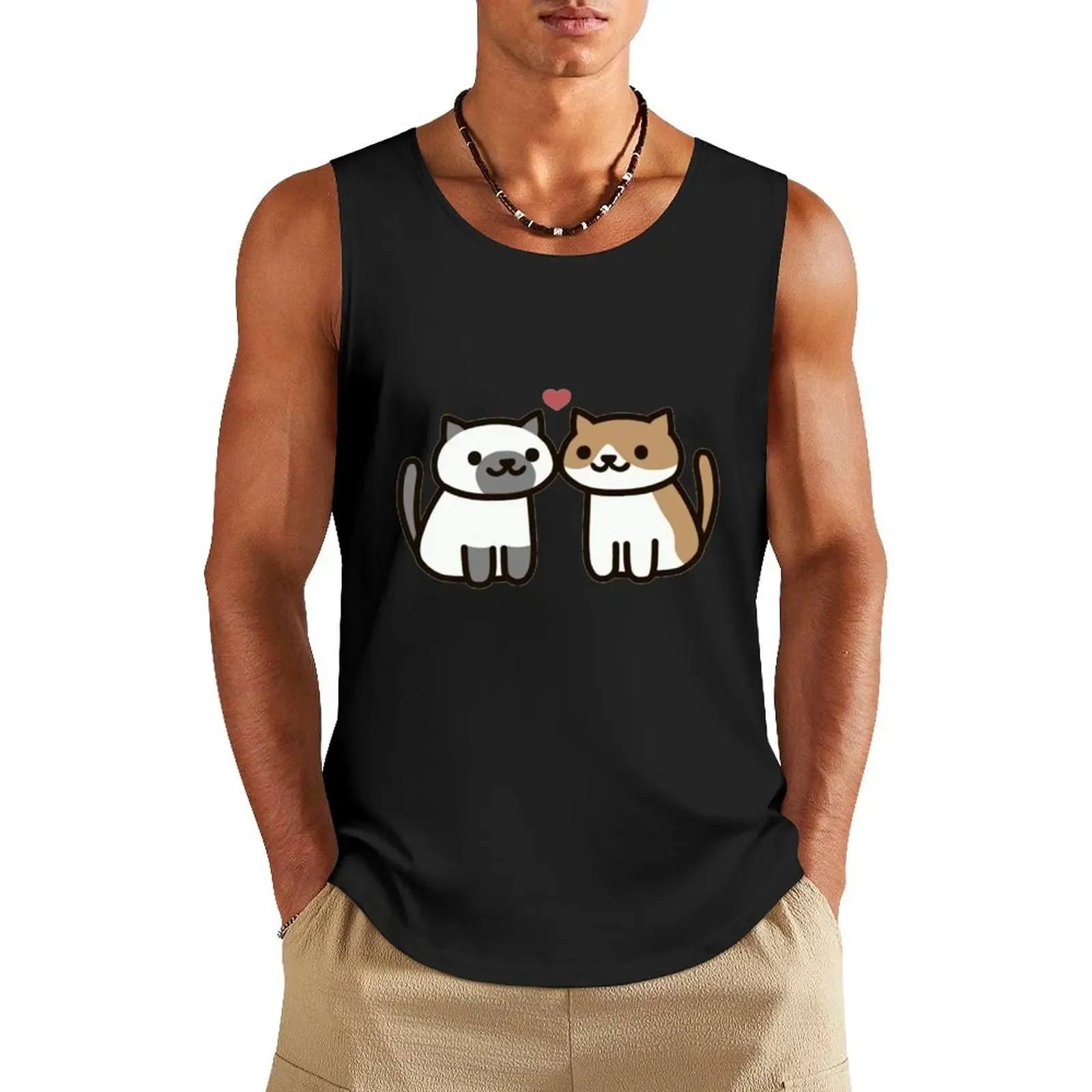 Neko Atsume - Love Tank Top Мужской жилет спортивная одежда мужская Мужская спортивная одежда