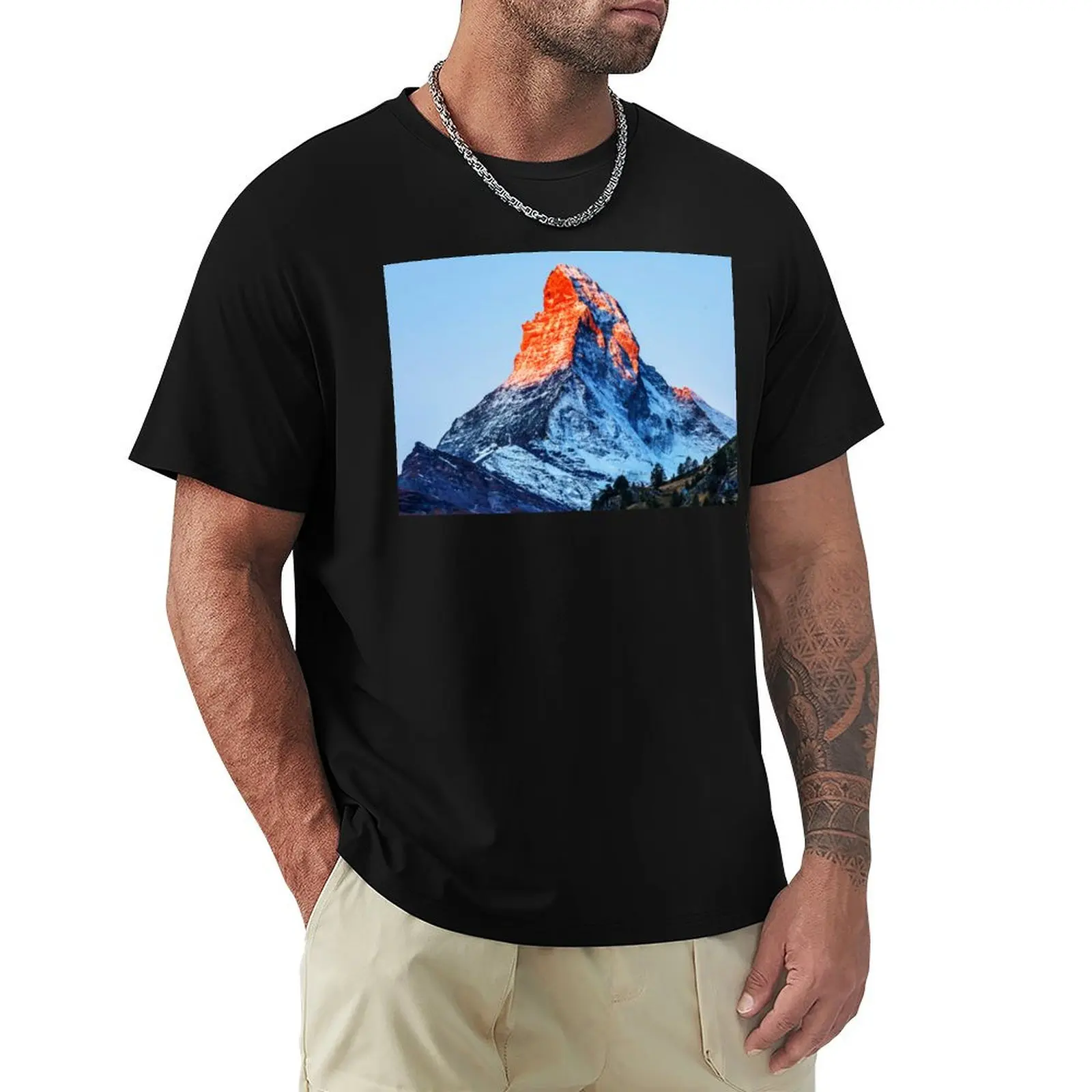 Футболка Matterhorn-Mountain-Hight, футболка большого размера на заказ, винтажные новые подарки и футболки, мужские футболки
