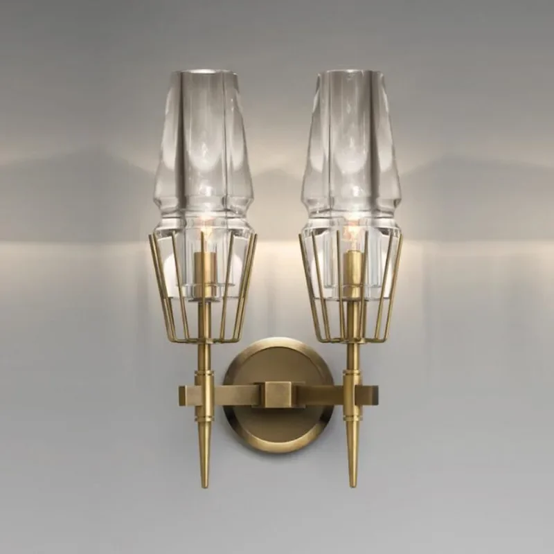 Фото Nordic Villa led Wall Lamps Indoor Bedroom Wandlamp Industrieel Clear Glass Wall Lights Lampara Home Decoration Lighting №2