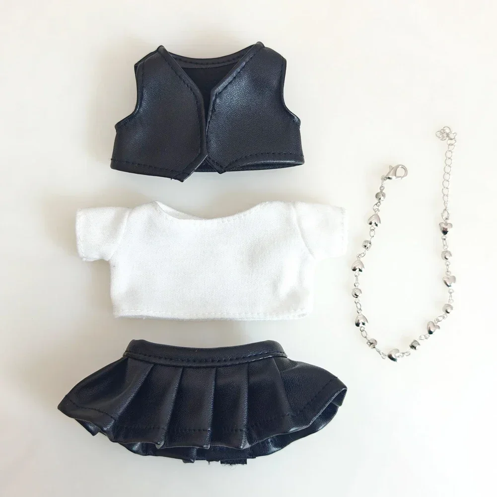 Черный кожаный жилет для мини-куклы Ropa Labubu, милая одежда, аксессуары для кукол (art.: 3920ceb79651b) - 3920ceb79651b