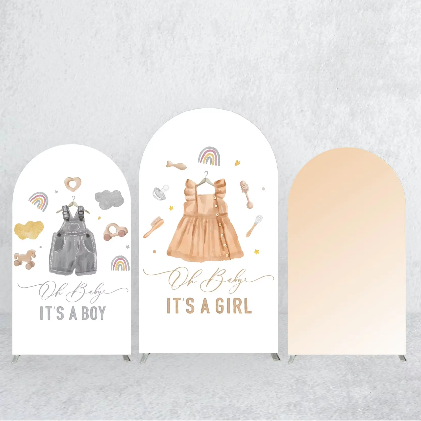 Фон Mehofond Baby Shower Arch, чехлы для вечеринки в честь пола, фон для мальчиков или девочек Oh Baby, радужные украшения, двусторонний реквизит