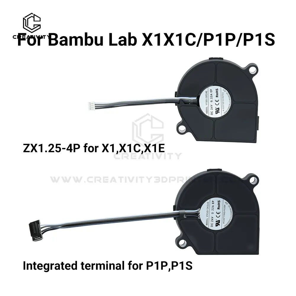 ﻿   Bambu Lab X1 X1C P1P P1S 5015 Вентилятор с низким уровнем шума 3D-принтер 24 В 5015 Быстроскоростной вентилятор охлаждения для X1C X1E P1P 3D-печать
