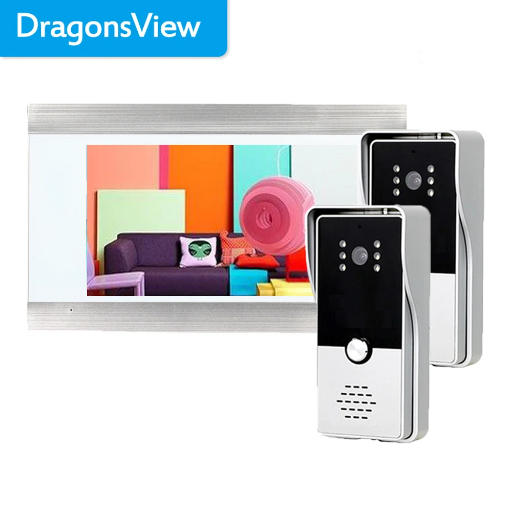 Специальное предложение Dragonsview 7 дюймовые часы с записью времени домашний видеодомофон с дверным звонком камера разблокировка разговоров с несколькими системами