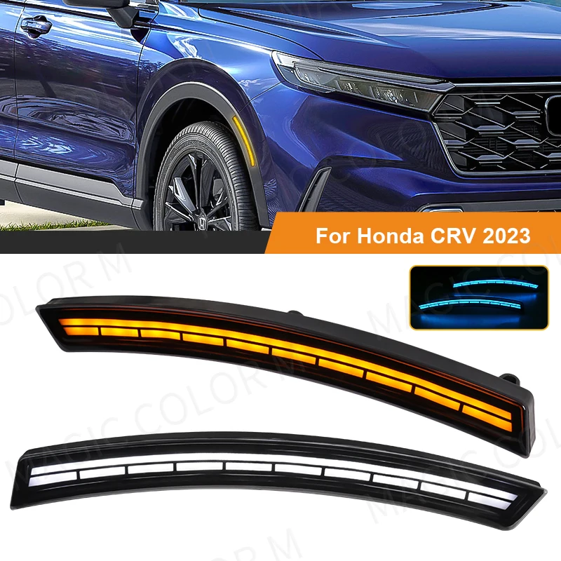 _ Боковой маркер для Honda CRV светодиодный 2023 2024, автомобильная Арка колеса, внешний свет, переднее крыло, сигнал поворота, белый, желтый, синий, 12 В