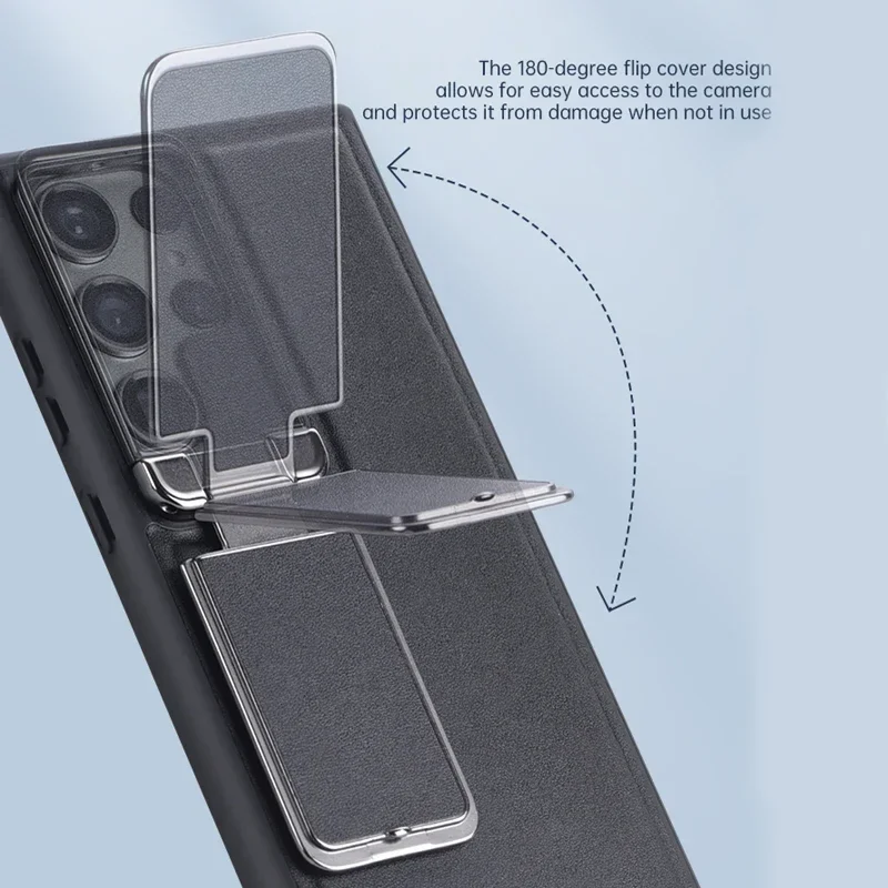 Фото Для Samsung Galaxy S24 S23 Ultra чехол GKK Роскошный деловой кожаный невидимый объектив для камеры складной откидной чехол-подставка №2