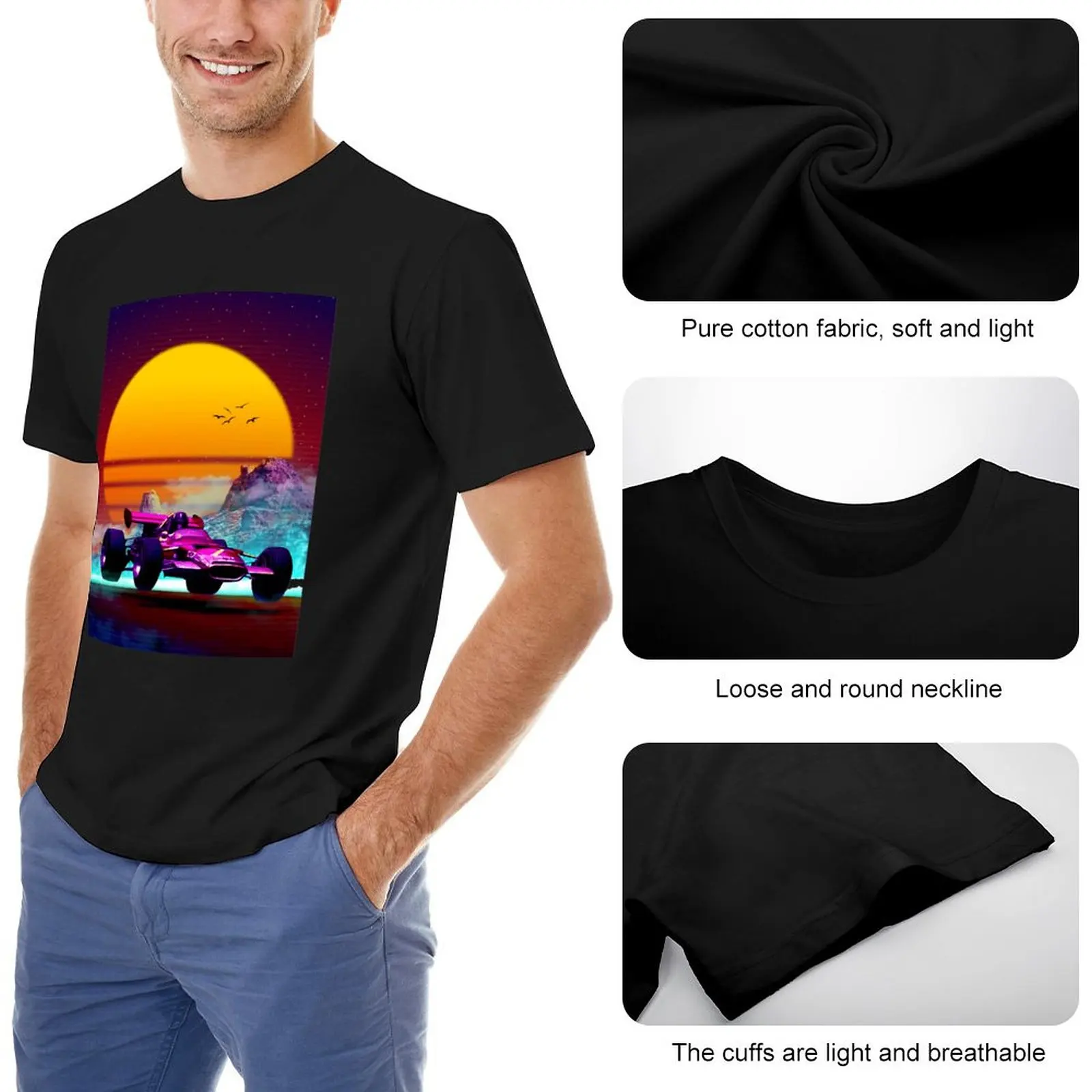Фото Взрослая футболка Humor Graphic высококачественные современные футболки Формула 1 Racing Sunrise 4 футболки Новинка фитнес европейский размер №3
