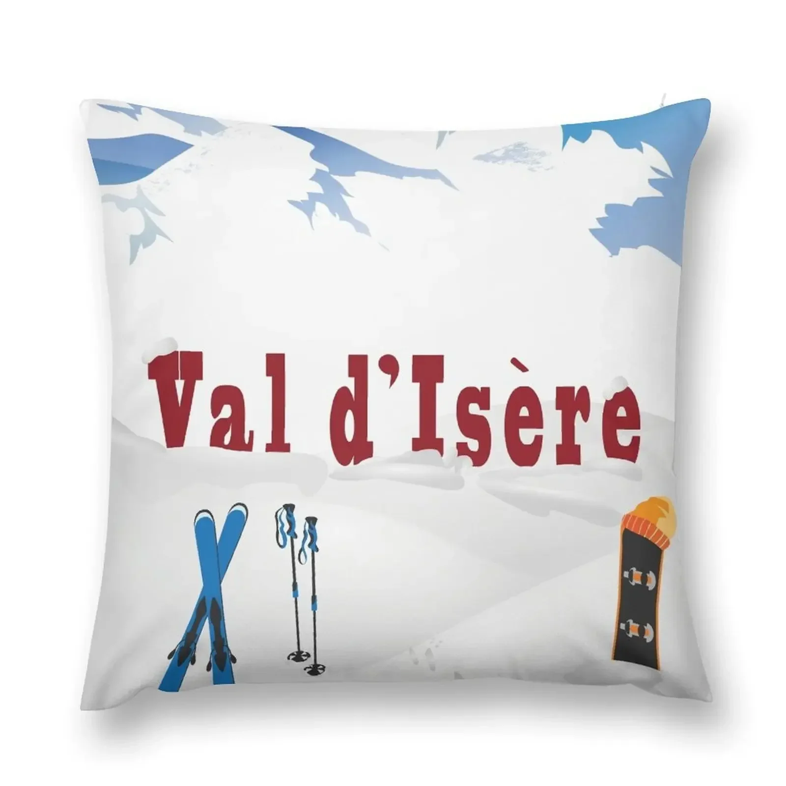 Ski Val d'Isere, французские Альпы, лыжный плакат, декоративная подушка, декоративные подушки для гостиной, подушка