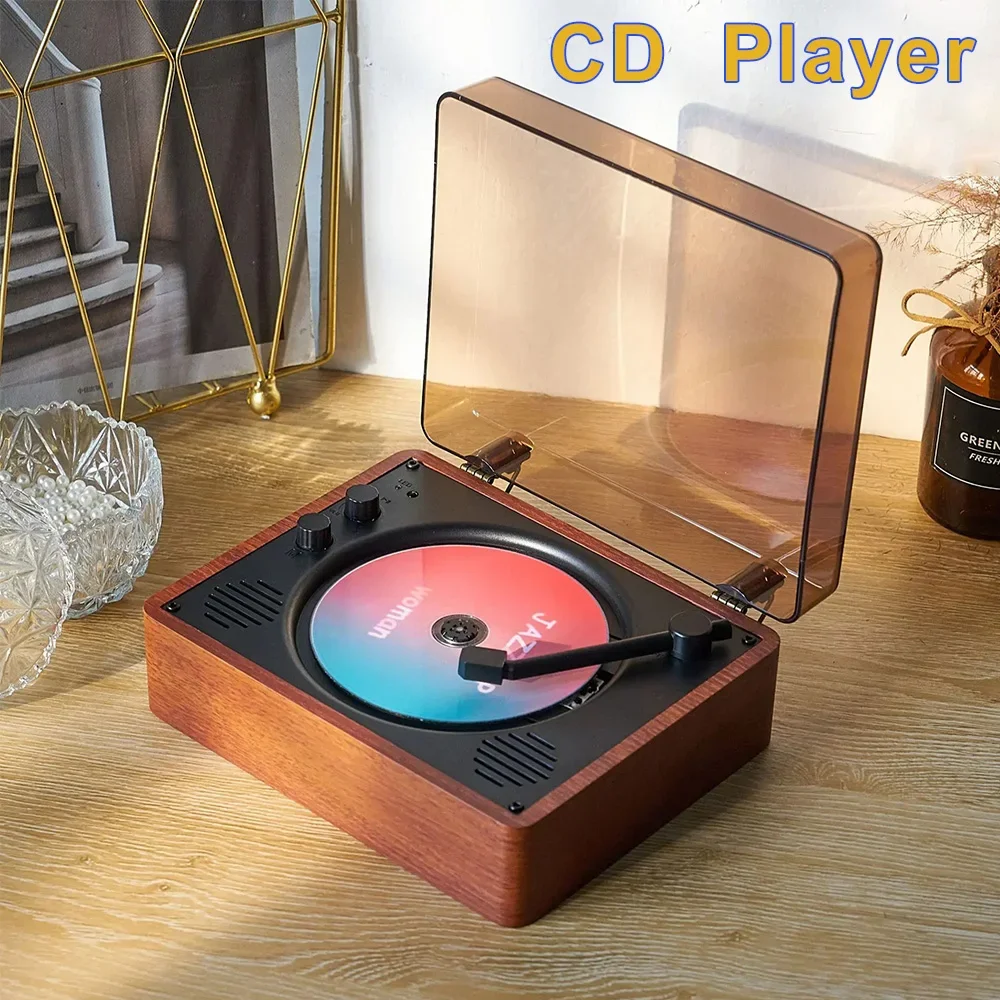 Фото Семейный CD-плеер, перезаряжаемый встроенный стерео Hi-Fi Bluetooth-динамик с поддержкой BT, AUX, U-диска, внешний аккумулятор, звуковой короб без потерь №2