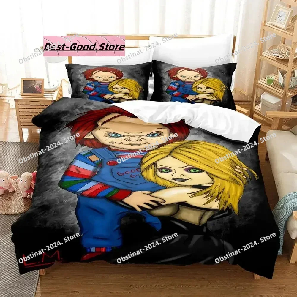 Лидер продаж, комплект постельного белья Chucky Single Twin Full Queen King Size, комплект постельного белья для взрослых и детей, комплекты пододеяльников для спальни 3D 2022, Хэллоуин