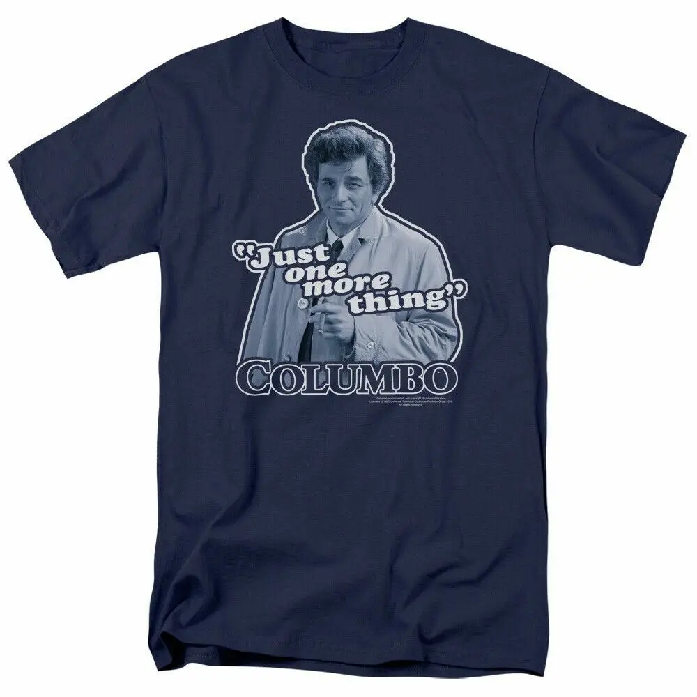 Футболка Columbo Just One More Thing, мужская лицензированная классическая футболка с ТВ-товаром Фрэнка, темно-синий.