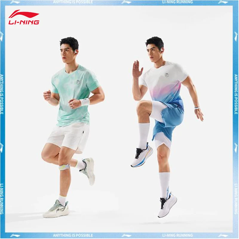 Фото LI-NING Professional Running Series Мужская футболка AT DRY Cool с короткими рукавами Спортивный пуловер ATSV091 №3