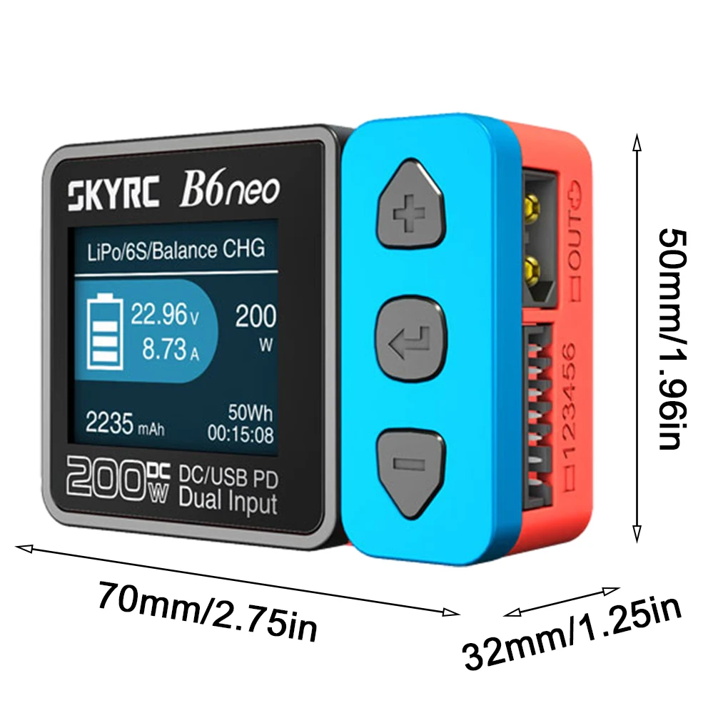 Фото Умное зарядное устройство B6neo DC 200 Вт PD 80 Вт для аккумуляторов LiPo/LiFe/LiIon/LiHV/NiMH/NiCd/Pb №2