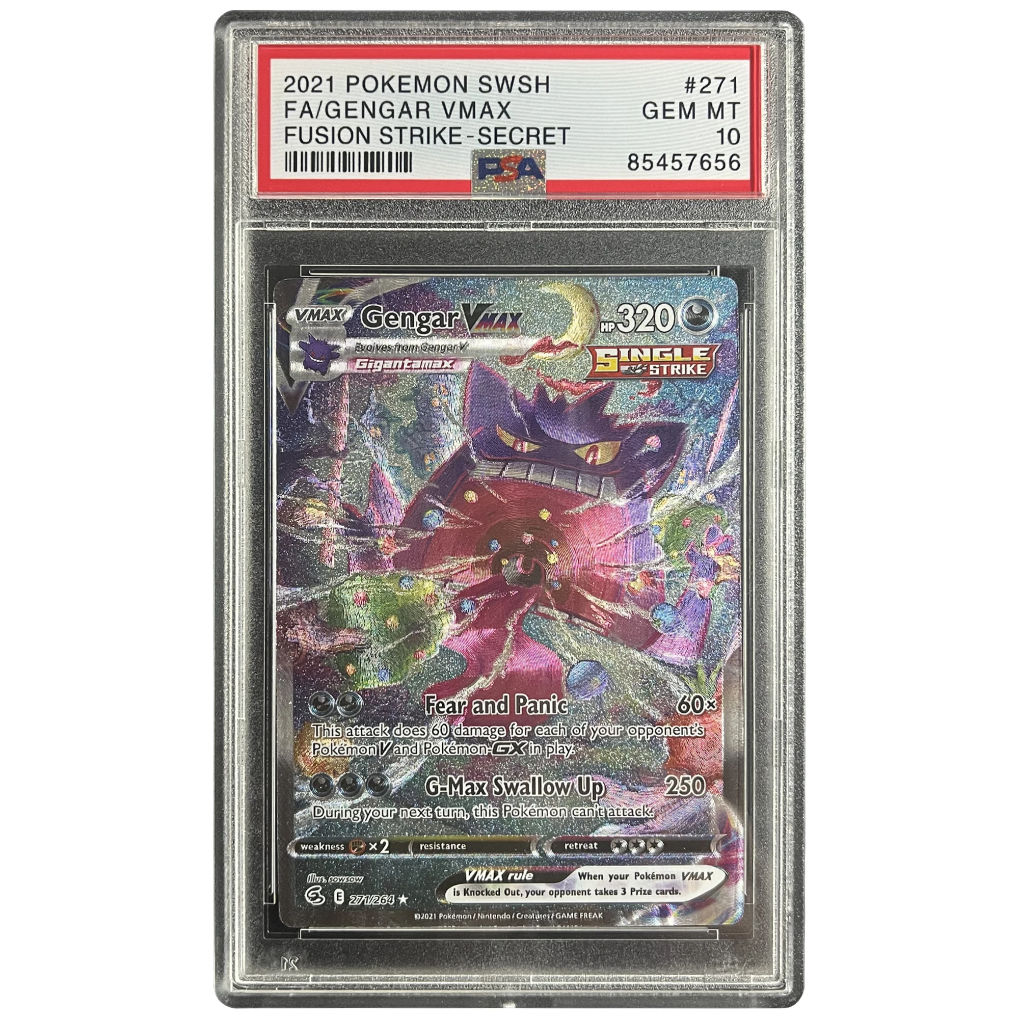 PTCG PSA Gengar коллекционная карточка английской версии «сделай сам» копия версии 10 очков Номинальная карточка аниме игровые карточки Подарочная игрушка