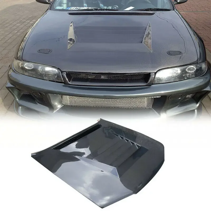 Для Nissan R33 Skyline GTS Spec 1 DM стиль углеродное волокно черная глянцевая отделка передний бампер капот внешний корпус комплект аксессуаров