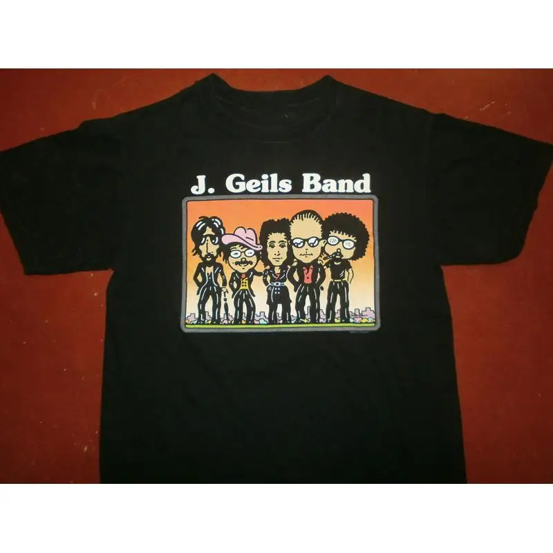 Vtg The J Geils Band Tour Концертная хлопковая черная футболка всех размеров AA1245