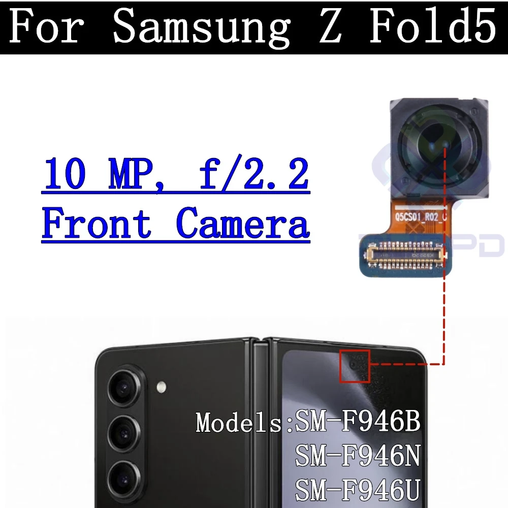 Модуль передней и задней камеры, гибкий кабель для Samsung Z Fold5 Fold 5 F946B F946U, передняя камера для селфи, основная задняя камера, стекло объектива