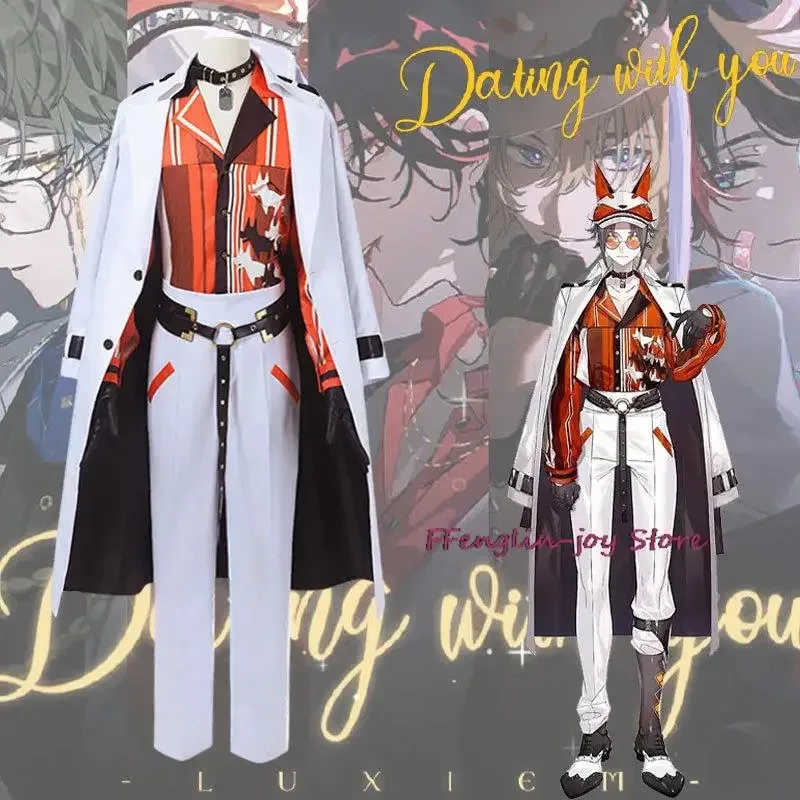 YouTuber VTuber NIJISANJI Gamers Luxiem Mysta Rias Fox Bottom Косплей Костюм Парик Аниме Виртуальный наряд Хэллоуин Униформа AYb; 4.f