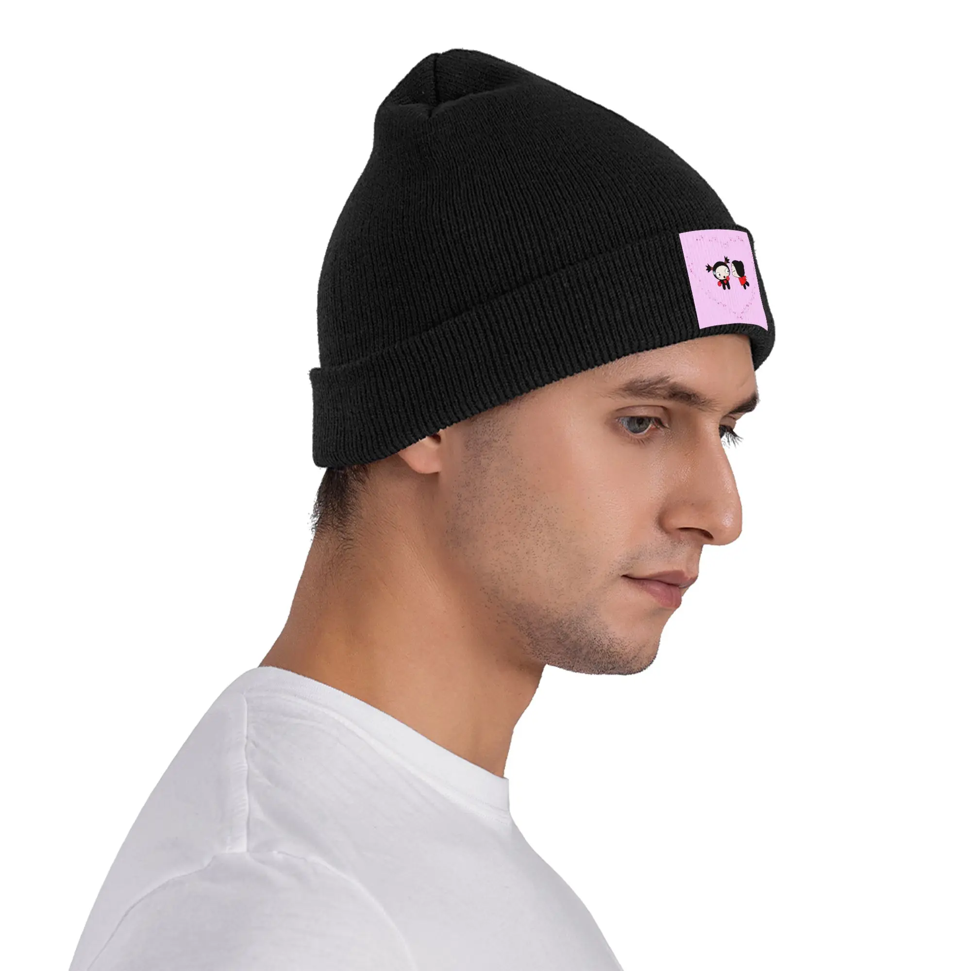 Фото Pucca Loves Garu теплая вязаная шапка зимняя вязаная шапка Skullies шапочки хип-хоп шапки для унисекс №4