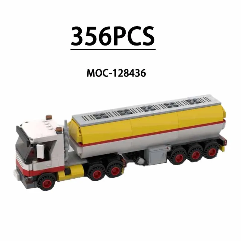 MOC-128436 Строительные блоки Сверхмощный танкер Idemitsu Tanker Планшетный прицеп Модульный грузовик 356 шт. Детские игрушки в подарок на день рождения