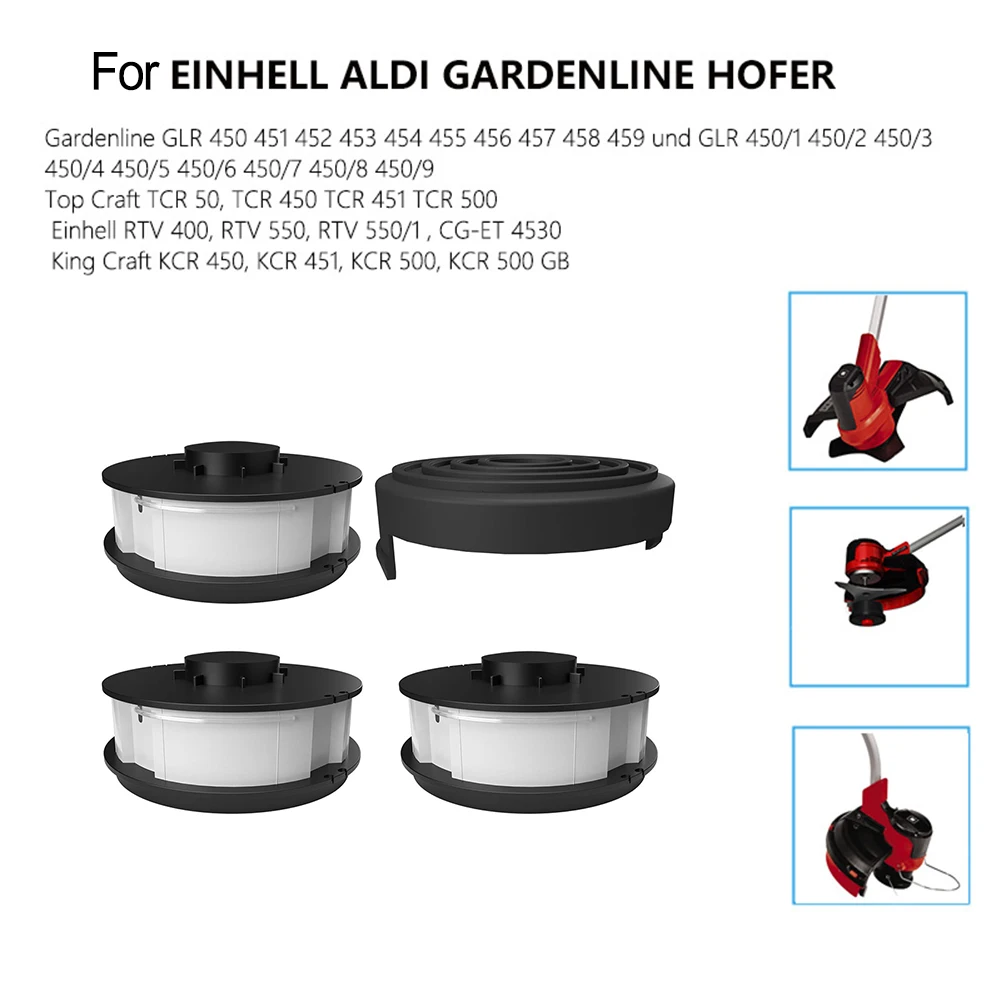 Фото Комплект насадок для триммера подходит для Einhell GC-ET 4530 3405685, запасные части для катушек косилки №5